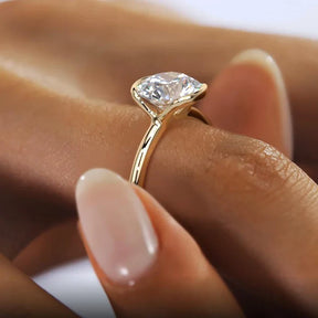 Anel Solitário Brilhante com Alça Dupla – Ouro 18k
