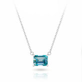 Colar com Moissanite Ciano – Ouro Branco 18k