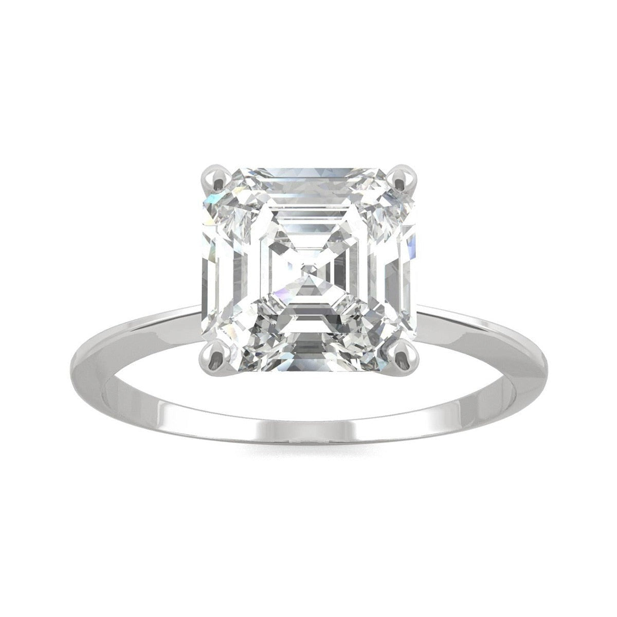 Anel Solitário Aisling com Moissanite – Ouro Branco 18k