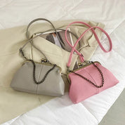 Bolsa de ombro pequena elegante de couro PU para mulheres, bolsa retrô, bolsas crossbody, couro macio, designer de luxo