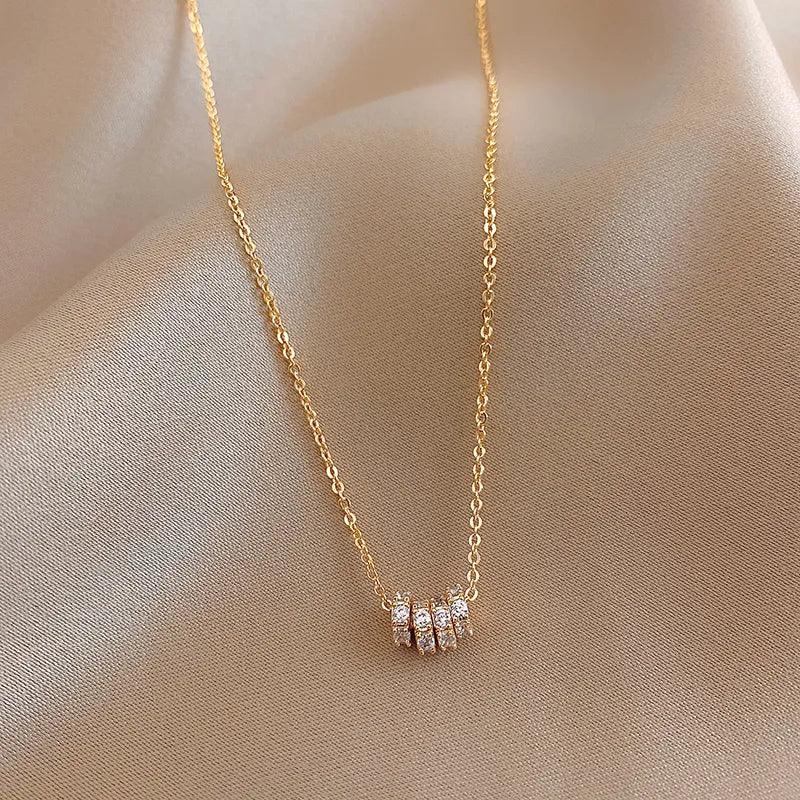 Colar Ouro Pingente Cravejado de Zircônia