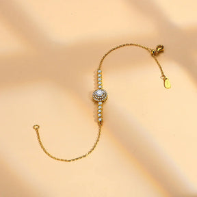 Pulseira Enigma com Moissanites – Ouro 18k