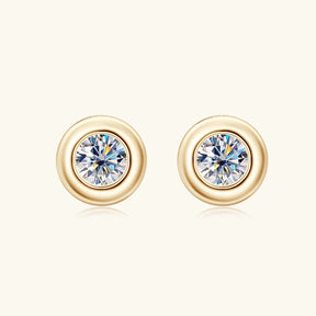 Brinco Ponto Brilhante com Moissanite