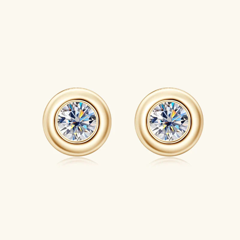 Brinco Ponto Brilhante com Moissanite