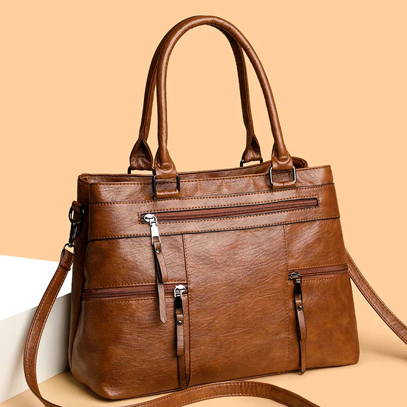 Bolsa elegante para mulheres de alta qualidade couro alça superior sacos bolsa senhoras ombro crossbody saco casual tote bolso marca lujo