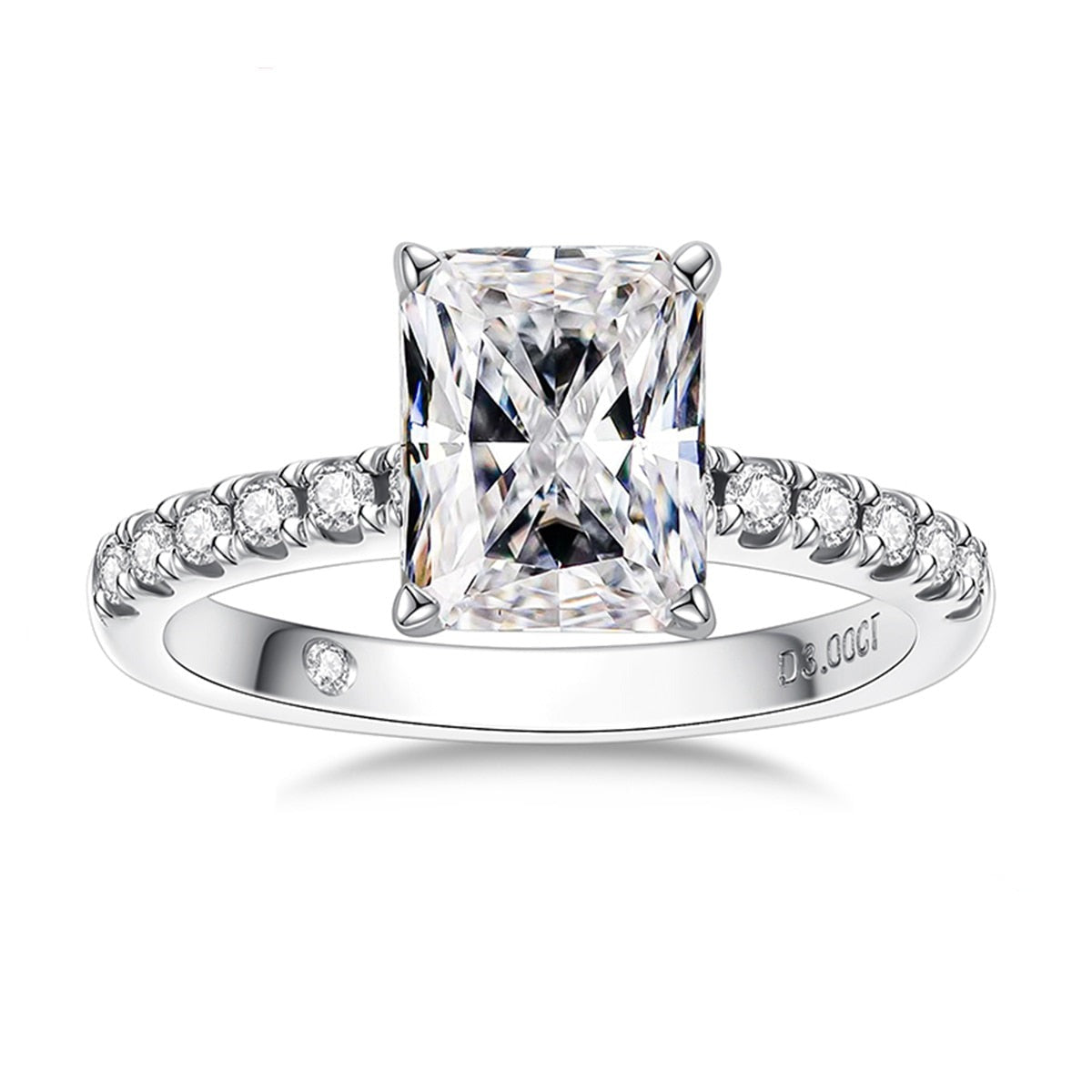 Anel Promise Lumière com Moissanite – Ouro Branco 18k