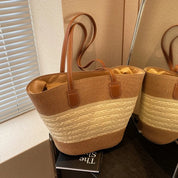 Bolsa de palha feminina, de praia, de férias, ao ar livre, grande capacidade, bolsa de ombro, viagem, verão, Ins Wind, novo, 2022