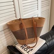 Bolsa de palha feminina, de praia, de férias, ao ar livre, grande capacidade, bolsa de ombro, viagem, verão, Ins Wind, novo, 2022