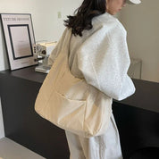 Moda feminina pano macio bolsa de ombro cor sólida estudante 2025 primavera y2k estilo casual grandes bolsas crossbody sacos para mulher