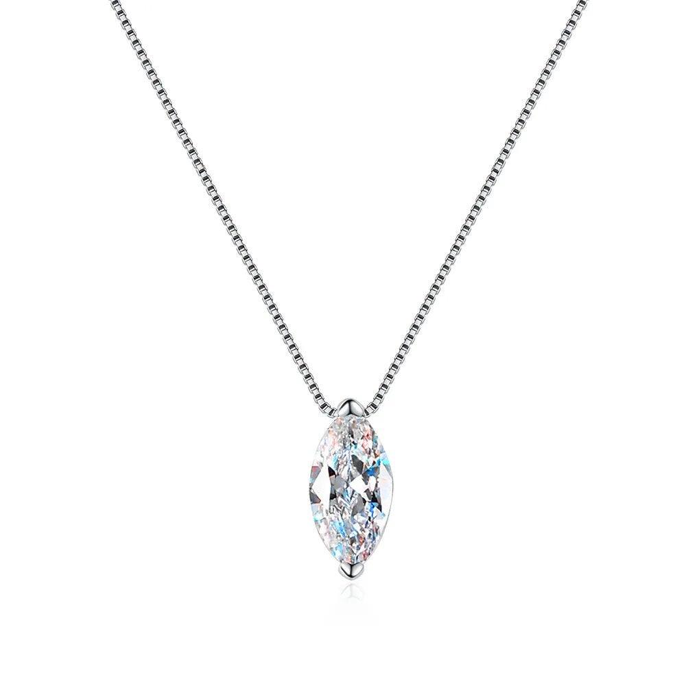 Colar Grace Marquise com Moissanite – Prata 925