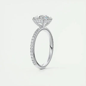 Anel Solitário Coroa de Luz com Moissanite – Ouro Branco 18k