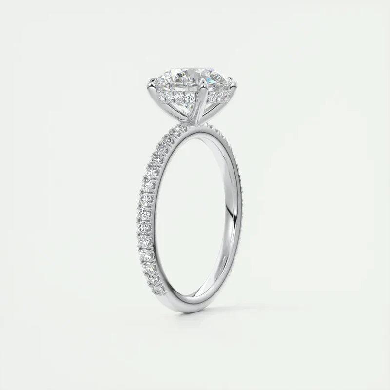 Anel Solitário Coroa de Luz com Moissanite – Ouro Branco 18k