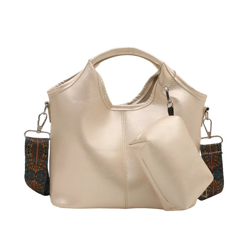 Retro bolsa feminina casual pu ombro crossbody saco com bolsa de moedas grande capacidade saco do mensageiro senhoras viajando tote