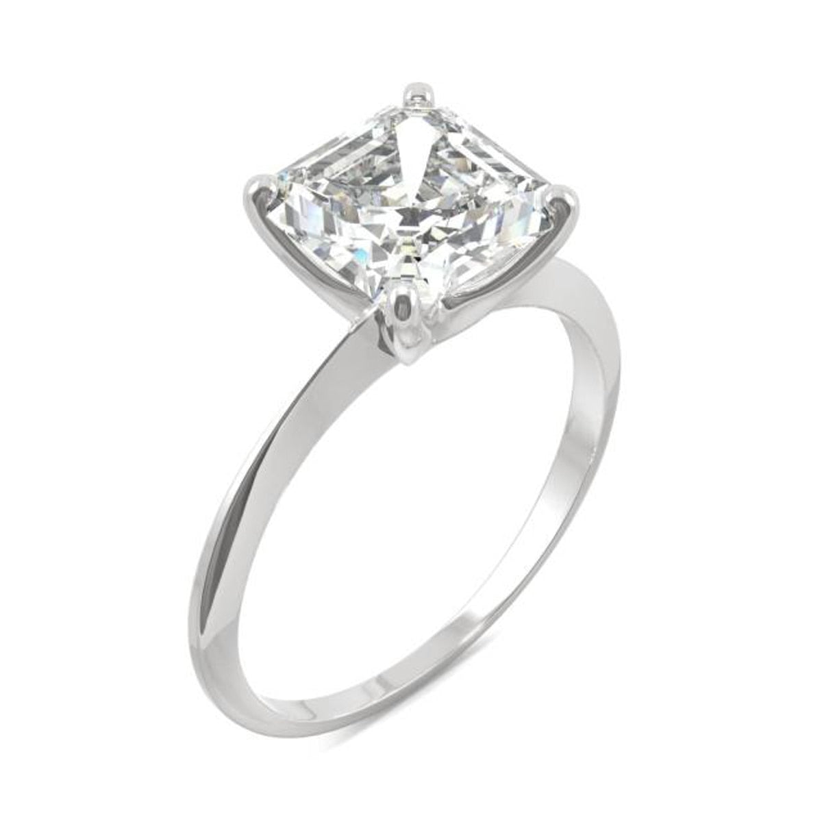 Anel Solitário Aisling com Moissanite – Ouro Branco 18k