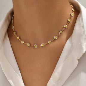 Colar Girassol Summer Banhado a Ouro 18K
