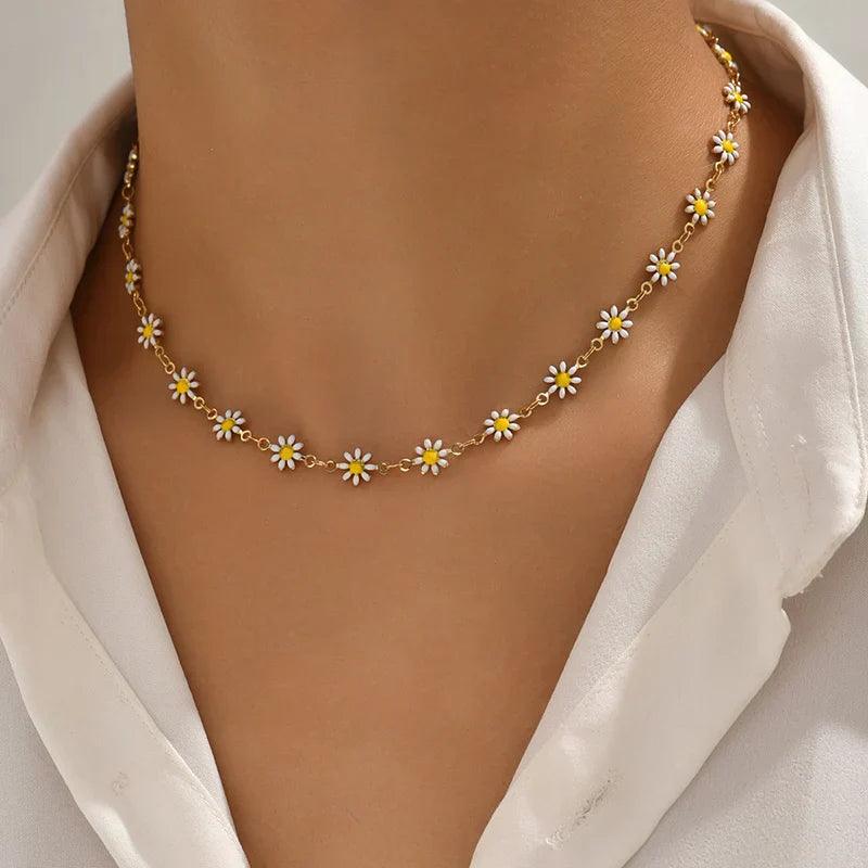 Colar Girassol Summer Banhado a Ouro 18K