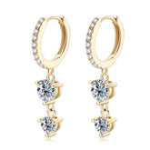 Brinco Pendant Brilhante com Moissanite – Ouro 18k