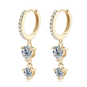 Brinco Pendant Brilhante com Moissanite – Ouro 18k
