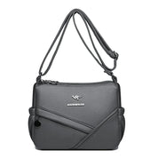 Bolsa mensageiro de grande capacidade multi bolso para mulheres Bolsas de ombro de couro macio bolsa crossbody tendência da moda de alta qualidade