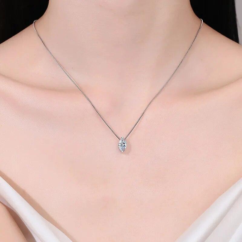 Colar Grace Marquise com Moissanite – Prata 925
