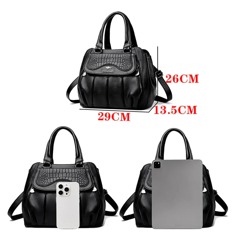 2024 luxo feminino bolsa de ombro grande capacidade crossbody sacos de couro macio bolsa feminina designer senhoras bolsas sac