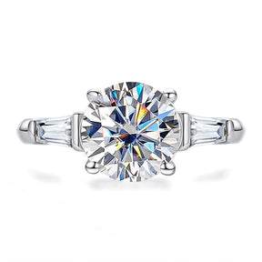 Anel Tríade Brilhante com Moissanite – Ouro Branco 18k