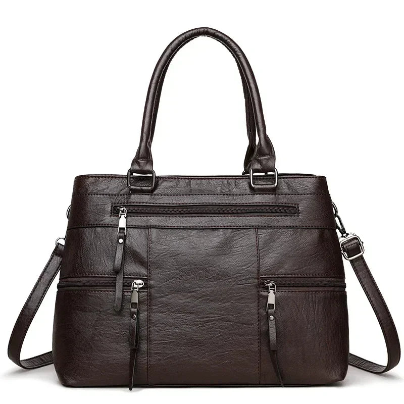 Bolsa elegante para mulheres de alta qualidade couro alça superior sacos bolsa senhoras ombro crossbody saco casual tote bolso marca lujo