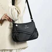 Bolsa mensageiro de grande capacidade multi bolso para mulheres Bolsas de ombro de couro macio bolsa crossbody tendência da moda de alta qualidade