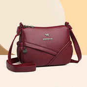 Bolsa mensageiro de grande capacidade multi bolso para mulheres Bolsas de ombro de couro macio bolsa crossbody tendência da moda de alta qualidade