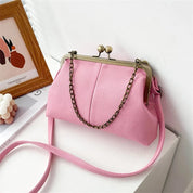 Bolsa de ombro pequena elegante de couro PU para mulheres, bolsa retrô, bolsas crossbody, couro macio, designer de luxo