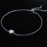 Pulseira Raio de Sol com Moissanites – Ouro Branco 14k