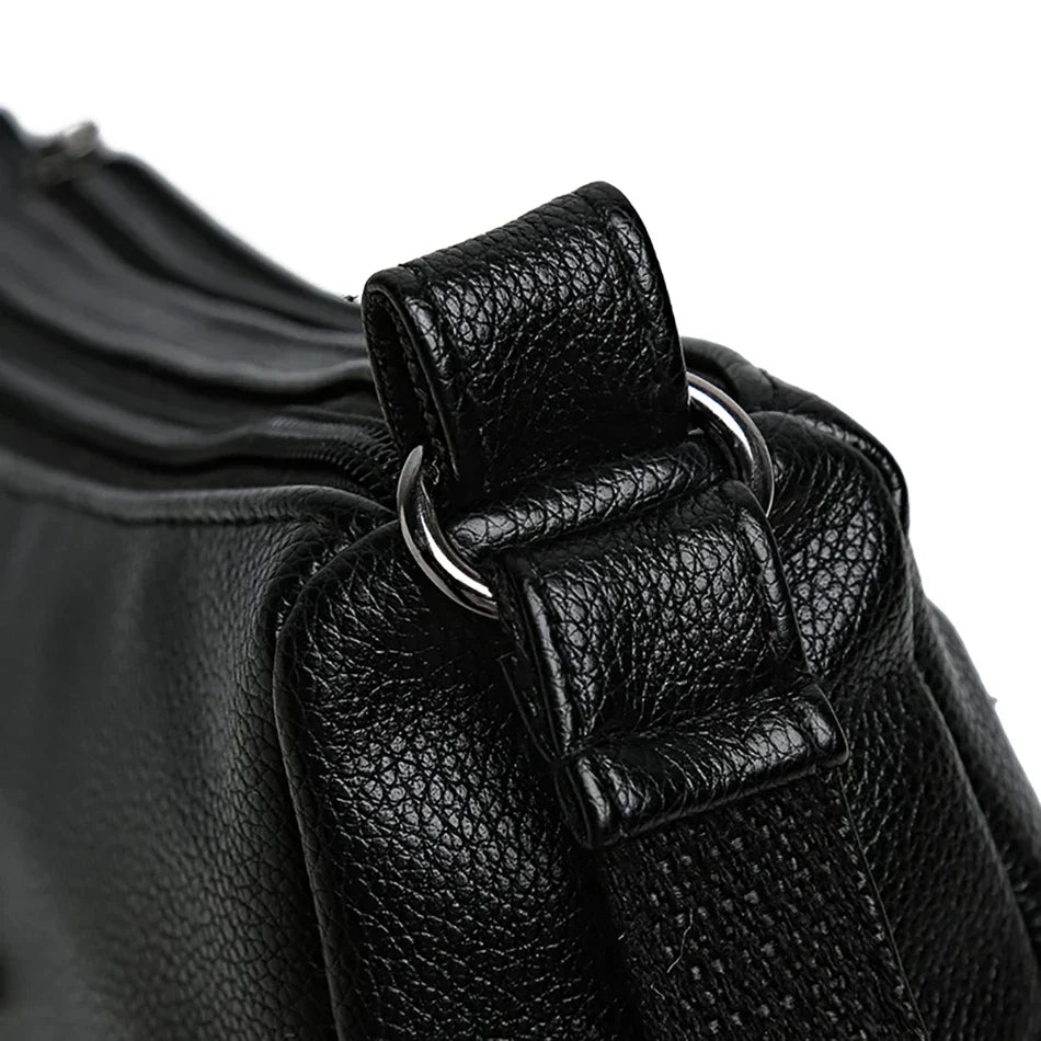 Bolsa mensageiro de grande capacidade multi bolso para mulheres Bolsas de ombro de couro macio bolsa crossbody tendência da moda de alta qualidade