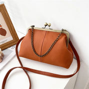 Bolsa de ombro pequena elegante de couro PU para mulheres, bolsa retrô, bolsas crossbody, couro macio, designer de luxo