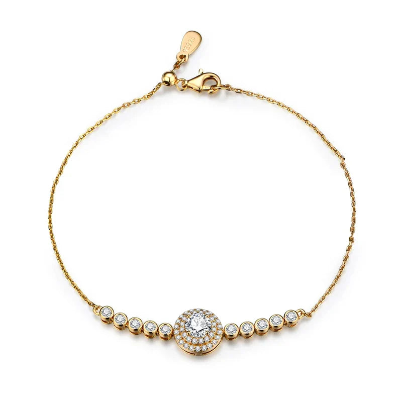 Pulseira Enigma com Moissanites – Ouro 18k