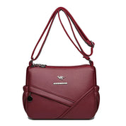 Bolsa mensageiro de grande capacidade multi bolso para mulheres Bolsas de ombro de couro macio bolsa crossbody tendência da moda de alta qualidade