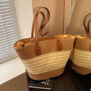 Bolsa de palha feminina, de praia, de férias, ao ar livre, grande capacidade, bolsa de ombro, viagem, verão, Ins Wind, novo, 2022
