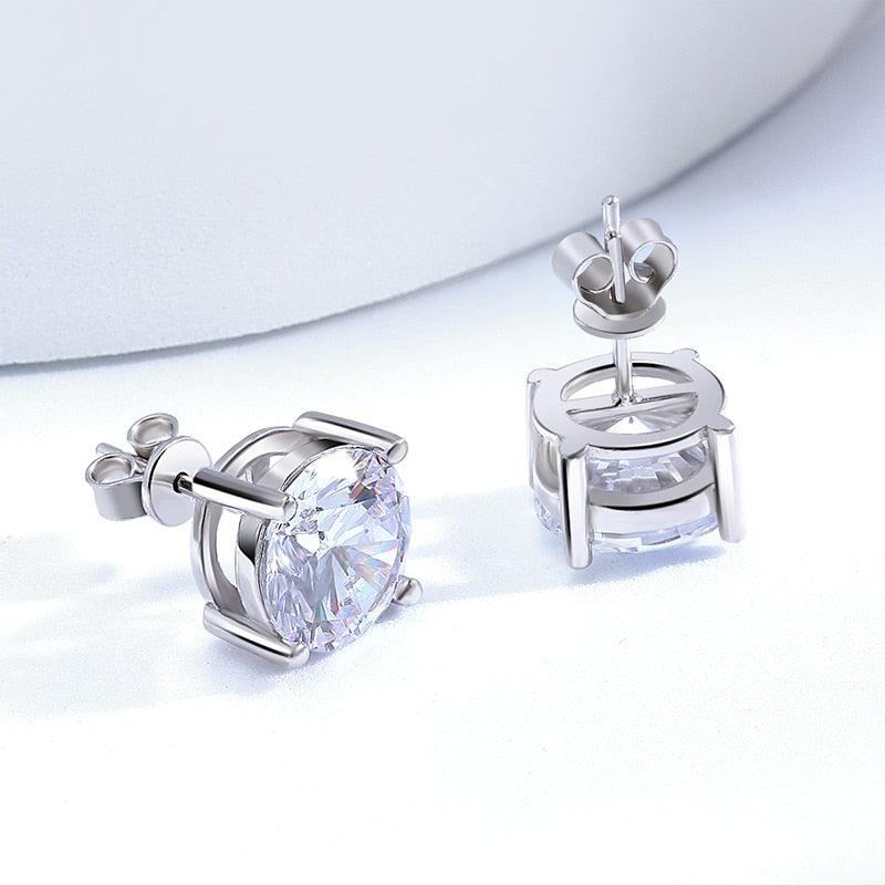 Brinco Solitário Elegance com Moissanite – Prata 925