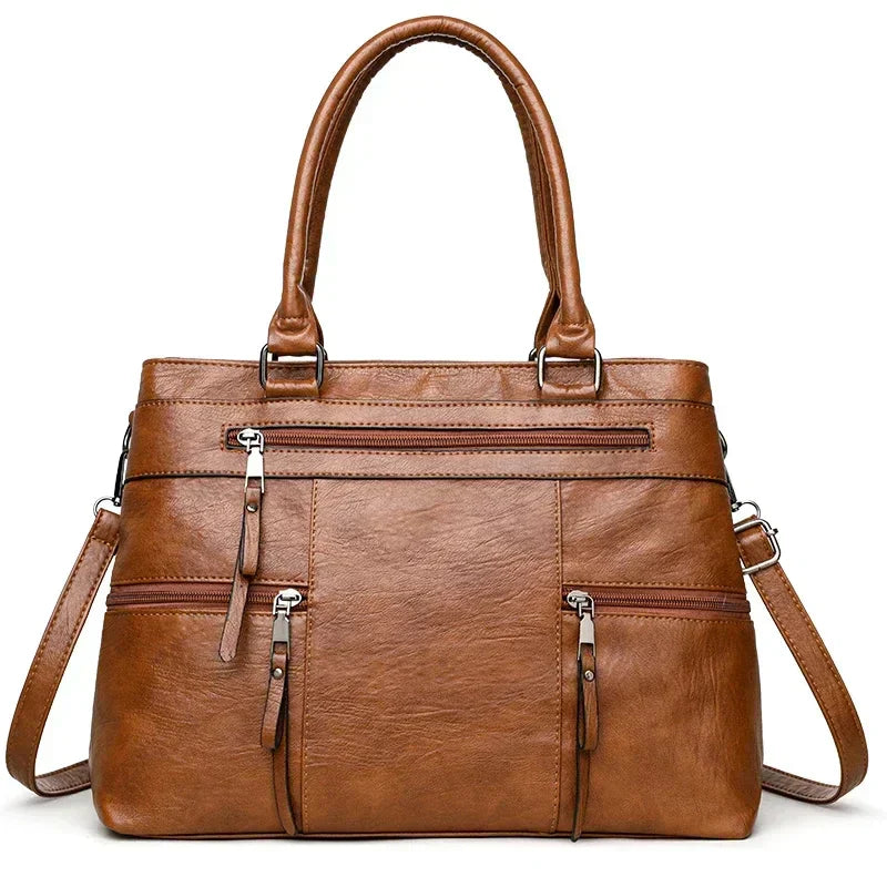 Bolsa elegante para mulheres de alta qualidade couro alça superior sacos bolsa senhoras ombro crossbody saco casual tote bolso marca lujo