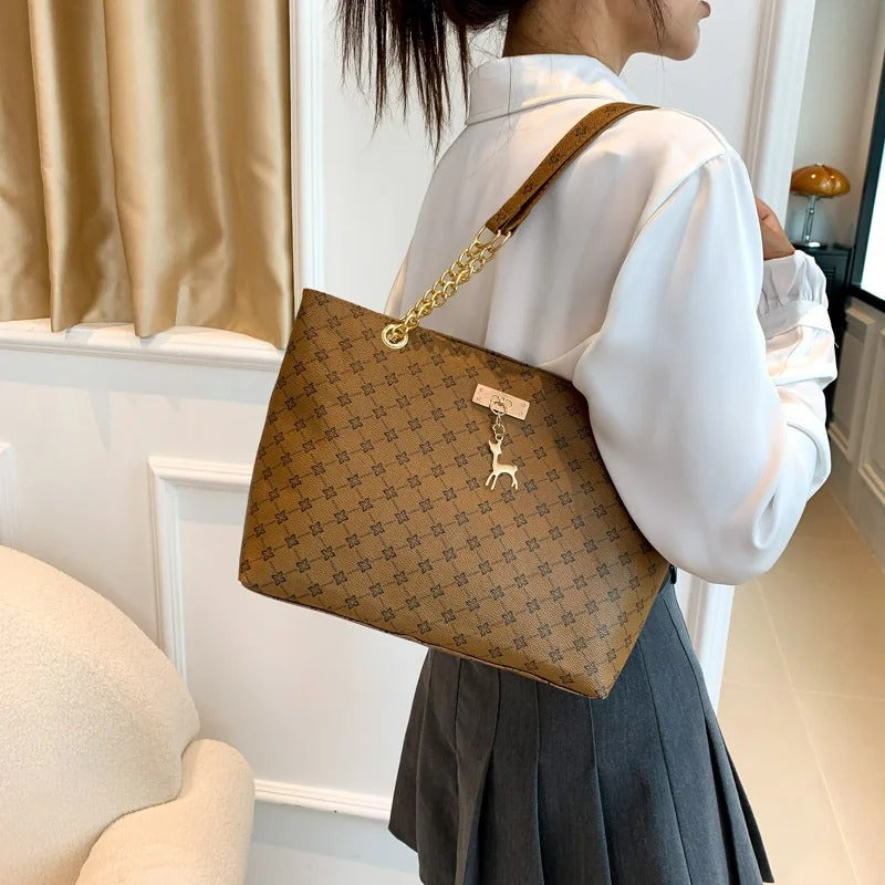 Bolsa Shopper Feminina de Couro Estampa Luxuosa - Larissa