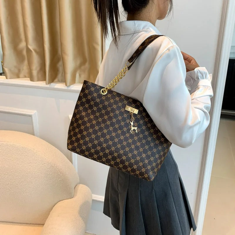 Bolsa Shopper Feminina de Couro Estampa Luxuosa - Larissa
