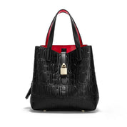 Bolsa De Couro Feminina Grande Estilo Clássica Com Detalhes Luxuosos - Leticia
