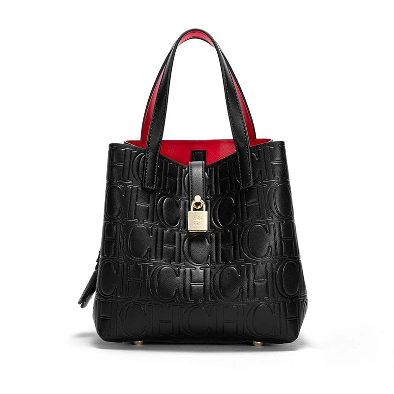 Bolsa De Couro Feminina Grande Estilo Clássica Com Detalhes Luxuosos - Leticia