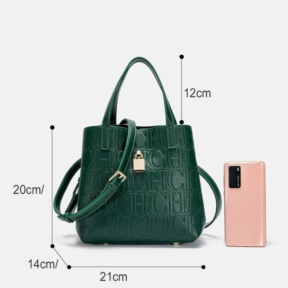 Bolsa De Couro Feminina Grande Estilo Clássica Com Detalhes Luxuosos - Leticia
