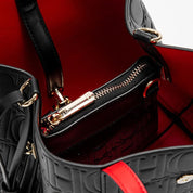 Bolsa De Couro Feminina Grande Estilo Clássica Com Detalhes Luxuosos - Leticia