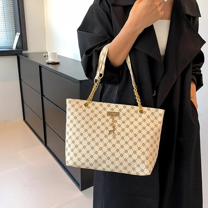 Bolsa Shopper Feminina de Couro Estampa Luxuosa - Larissa