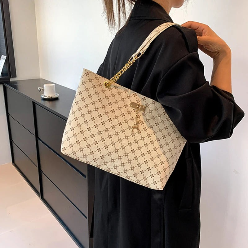Bolsa Shopper Feminina de Couro Estampa Luxuosa - Larissa