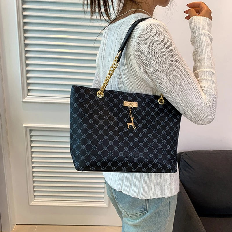 Bolsa Shopper Feminina de Couro Estampa Luxuosa - Larissa