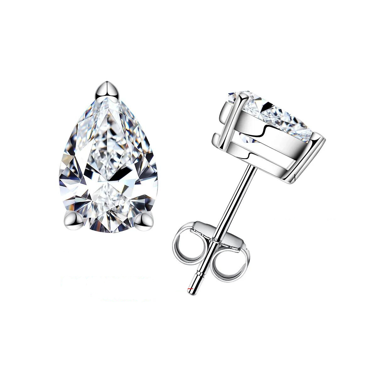 Brinco com Moissanite Pera – Ouro 10k