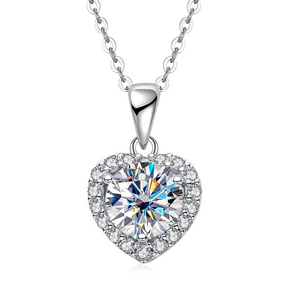 Colar Ponto de Amor com Moissanite Cravejado – Ouro Branco 18k