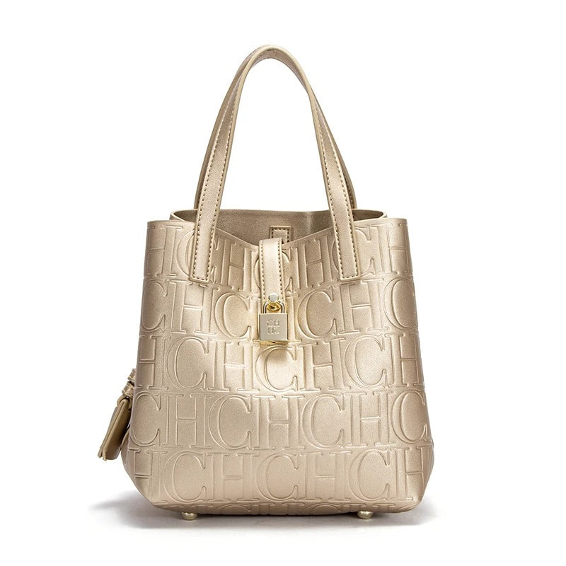 Bolsa De Couro Feminina Grande Estilo Clássica Com Detalhes Luxuosos - Leticia